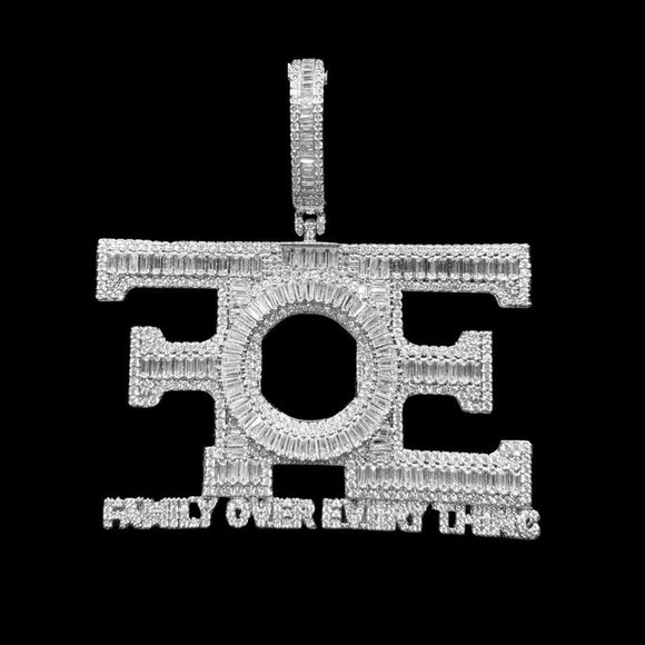 New Letter Iced Out Family Over Everything Pendant - Picture 1 of 3